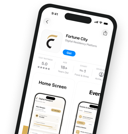 Fortune City App - Home Screen