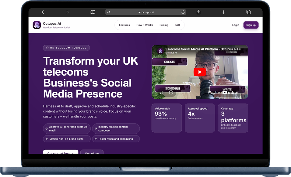 Octupus AI platform shown on a laptop