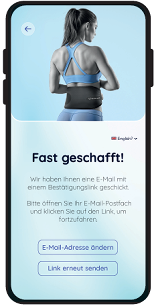 Wellenpuls email confirmation screen