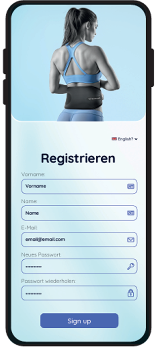 Wellenpuls registration screen