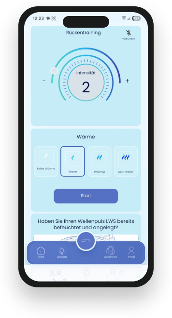 Wellenpuls training completion screen