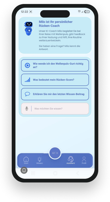 Wellenpuls training introduction screen