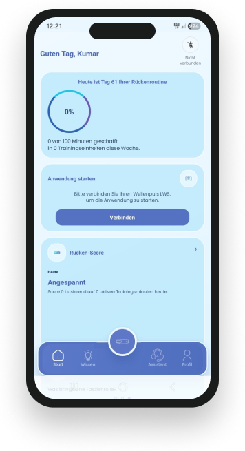 Wellenpuls training progress screen