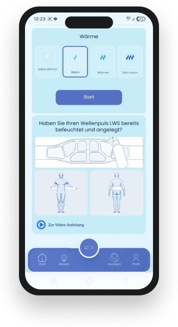 Wellenpuls rehabilitation session screen